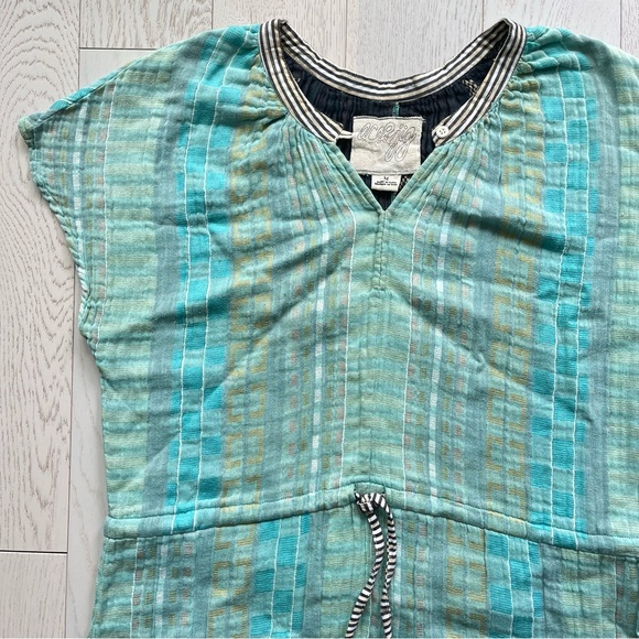 Ace & Jig 100% slub cotton striped geometric drawstring waist summer dress - Picture 4 of 16